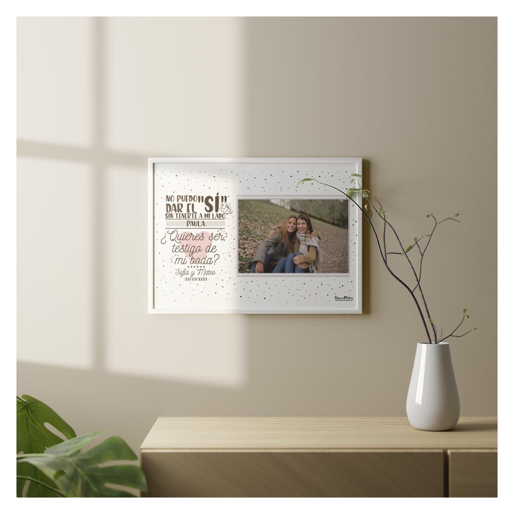 Lámina personalizada con foto - No puedo dar el sí sin tenerte a mi lado