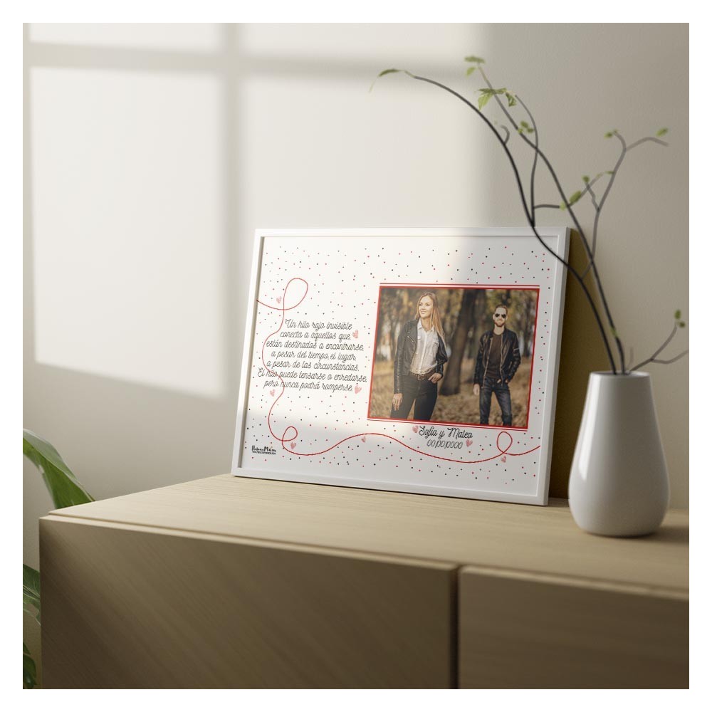 Lámina personalizada con foto - El hilo rojo del destino