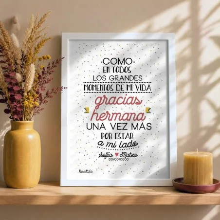 Lámina personalizada - Gracias hermana | Hakuna Mataza