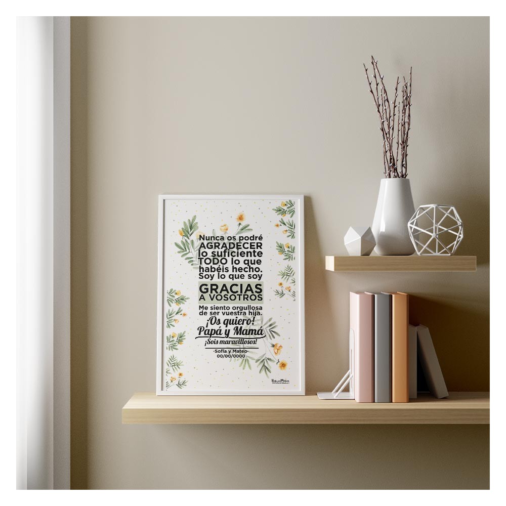 Lámina personalizada - Os quiero papá y mamá