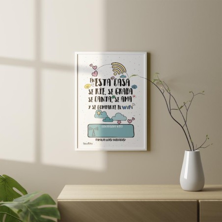 Lámina personalizada - En esta casa se comparte el wifi Lámina personalizada - En esta casa se comparte el wifi