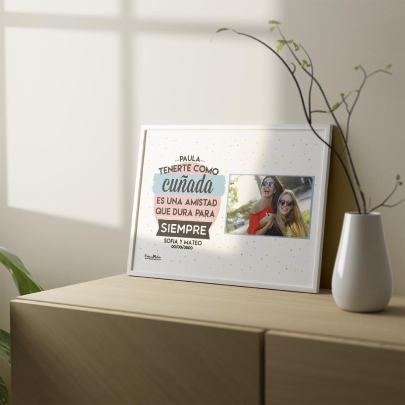Lámina personalizada con foto - Una amistad que dura para siempre Lámina personalizada con foto - Una amistad que dura para siempre