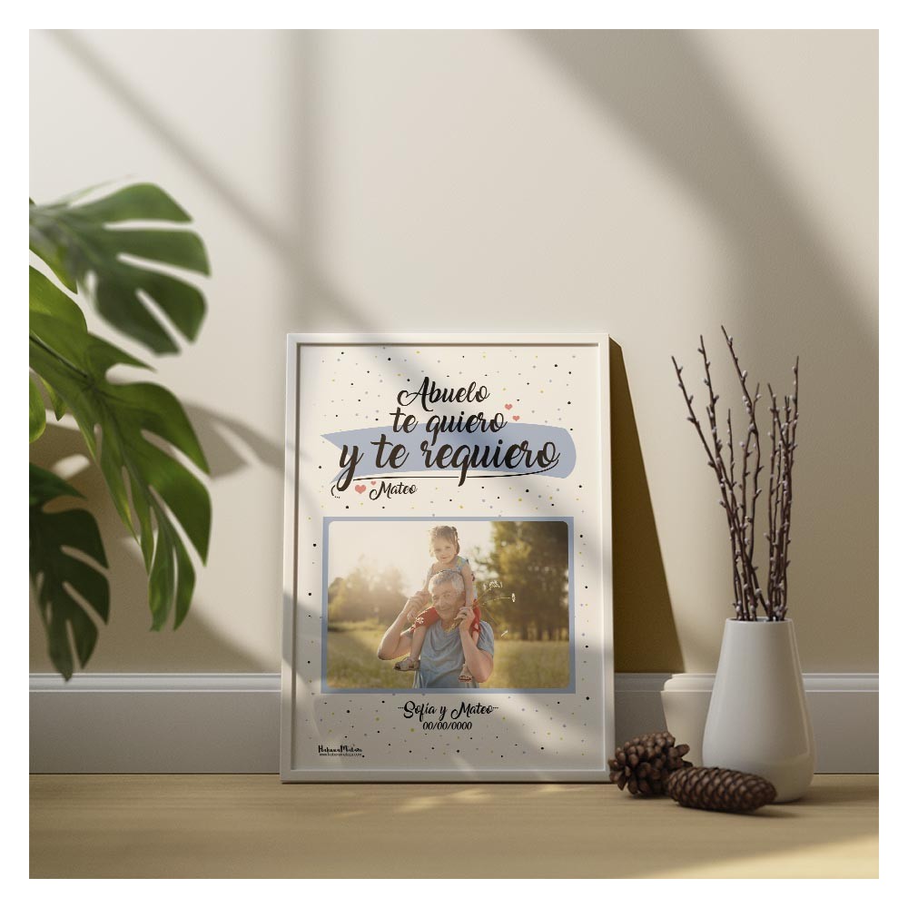 Lámina con foto - Abuelo te quiero y te requiero