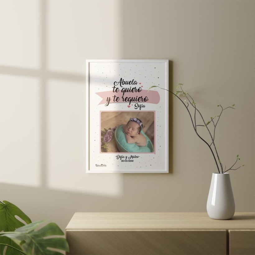 Lámina con foto - Abuela te quiero y te requiero Lámina con foto - Abuela te quiero y te requiero