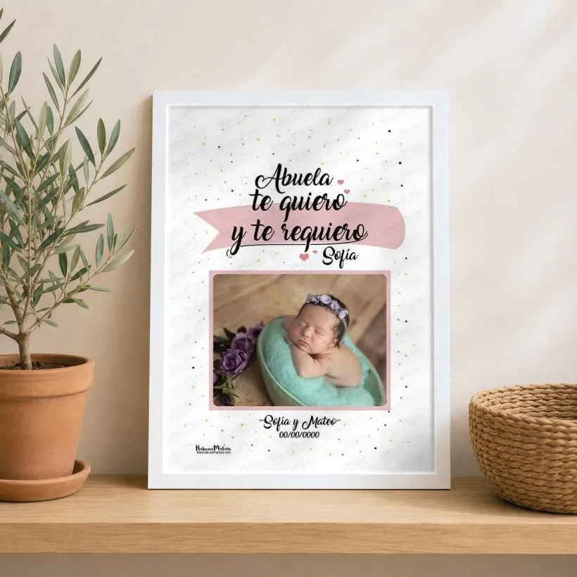 Lámina con foto - Abuela te quiero y te requiero | Hakuna Mataza