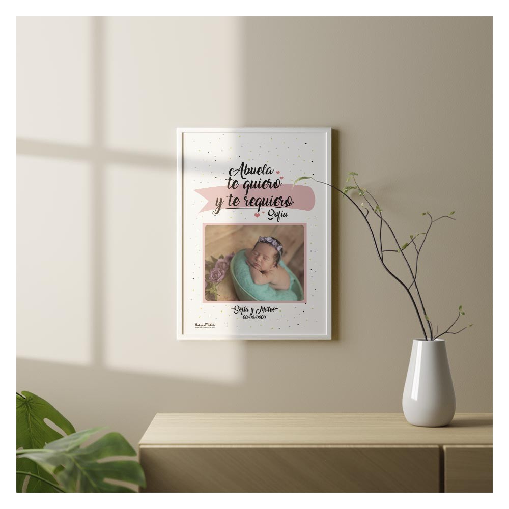 Lámina con foto - Abuela te quiero y te requiero