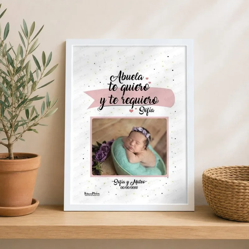 Lámina con foto - Abuela te quiero y te requiero | Hakuna Mataza