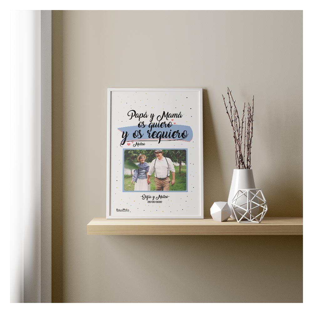 Lámina personalizada con foto - Te quiero y te requiero