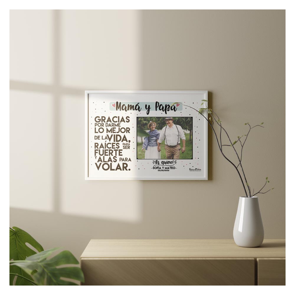 Lámina personalizada con foto - Mamá / Papá gracias por darme lo mejor