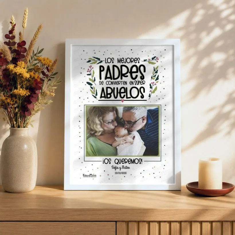 Lámina personalizada con foto - Súper abuelos que fueron padres | Hakuna Mataza
