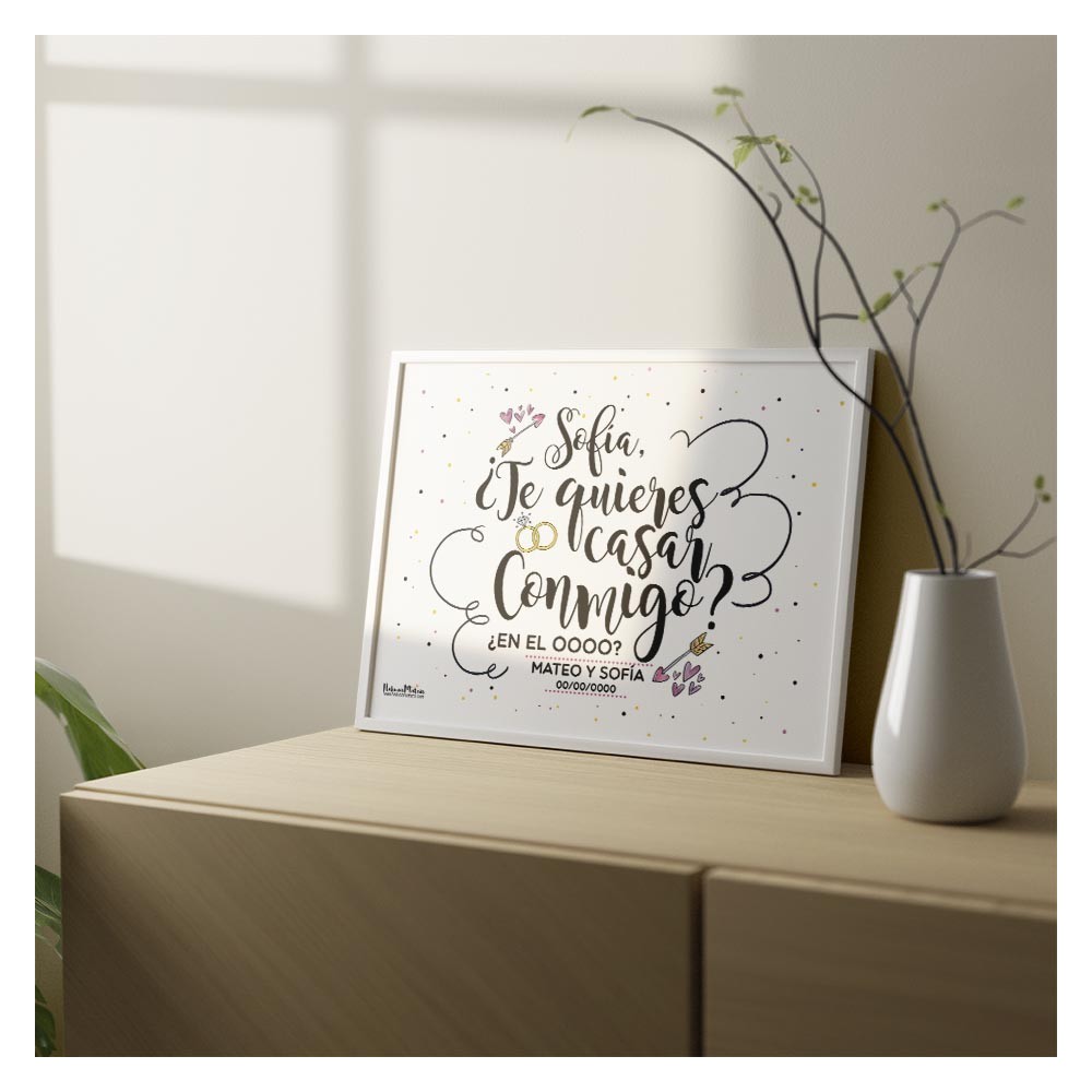 Lámina personalizada - ¿Te quieres casar conmigo?