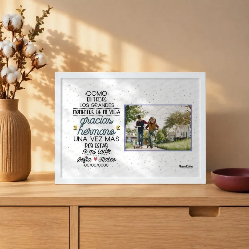 Lámina personalizada con foto - Gracias hermano | Hakuna Mataza