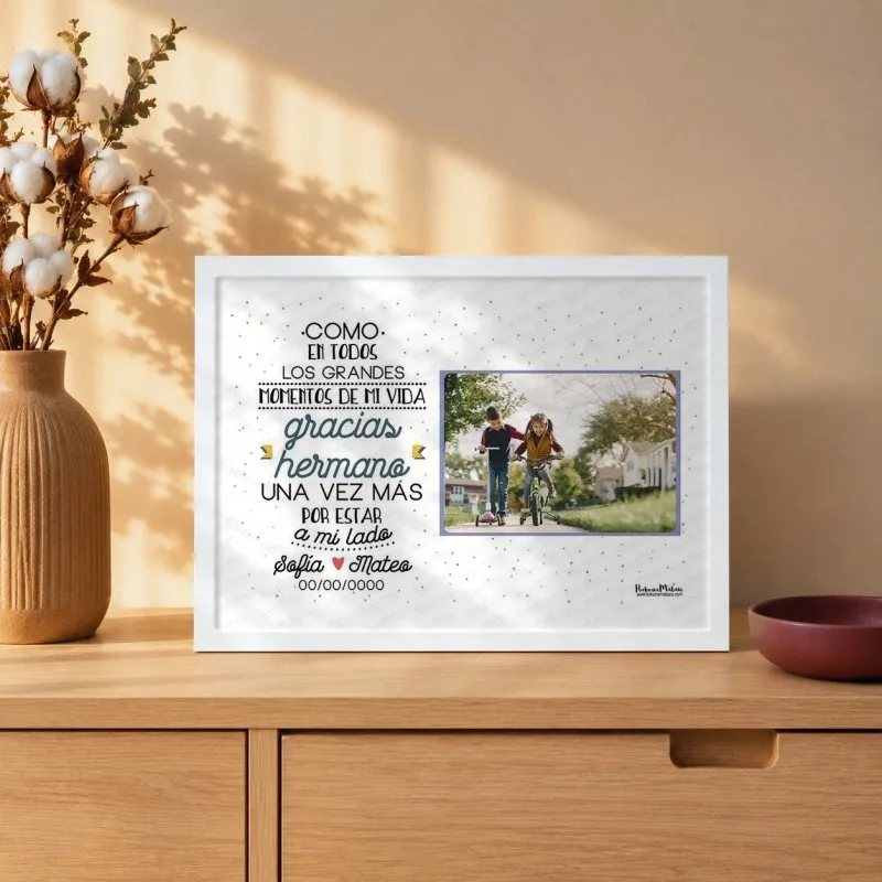 Lámina personalizada con foto - Gracias hermano | Hakuna Mataza