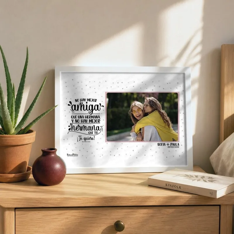 Lámina personalizada con foto - No hay mejor amiga que una hermana