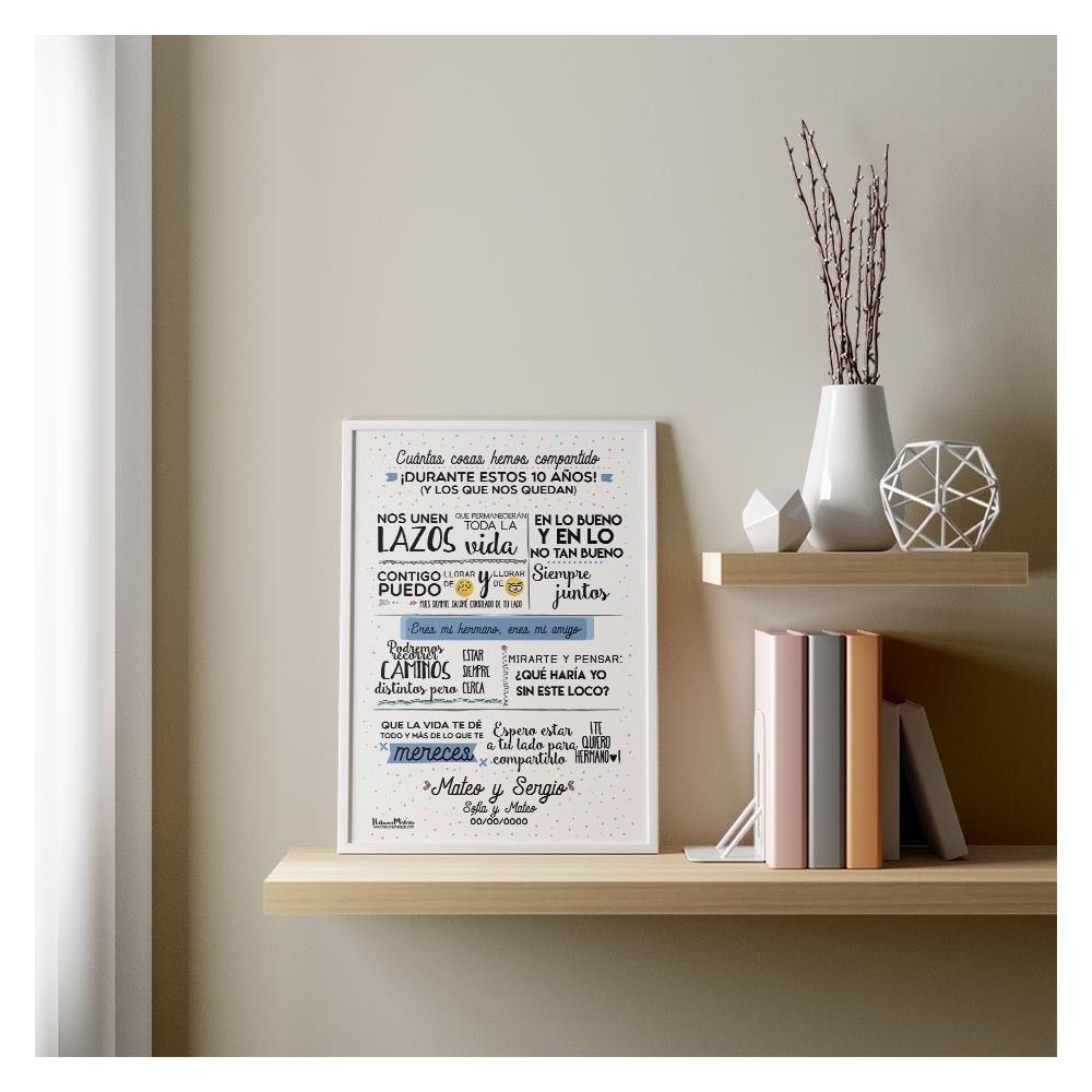 Lámina personalizada - Amigo / amiga cuántas cosas hemos compartido