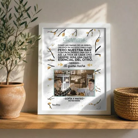 Lámina personalizada con foto - Hermano como las ramas de un árbol | Hakuna Mataza