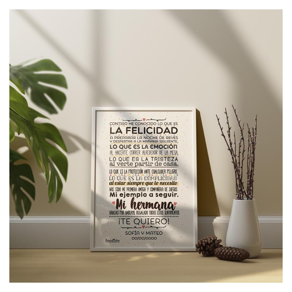 Lámina personalizada - Contigo he conocido lo que es la felicidad