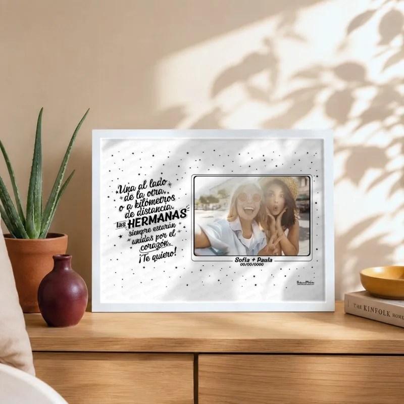 Lámina personalizada con foto - Las hermanas / hermanos siempre estarán unidas | Hakuna Mataza