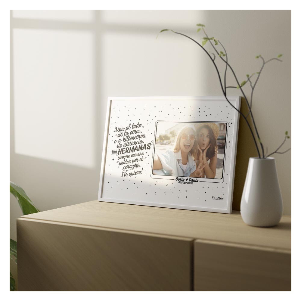 Lámina personalizada con foto - Las hermanas / hermanos siempre estarán unidas
