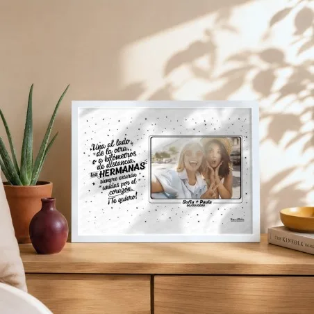 Lámina personalizada con foto - Las hermanas / hermanos siempre estarán unidas | Hakuna Mataza