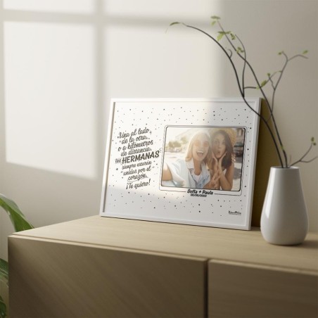 Lámina personalizada con foto - Las hermanas / hermanos siempre estarán unidas Lámina personalizada con foto - Las hermanas / hermanos siempre estarán unidas