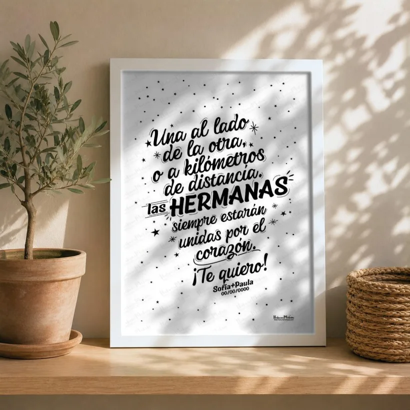 Lámina personalizada - Las hermanas / hermanos siempre estarán unidas | Hakuna Mataza