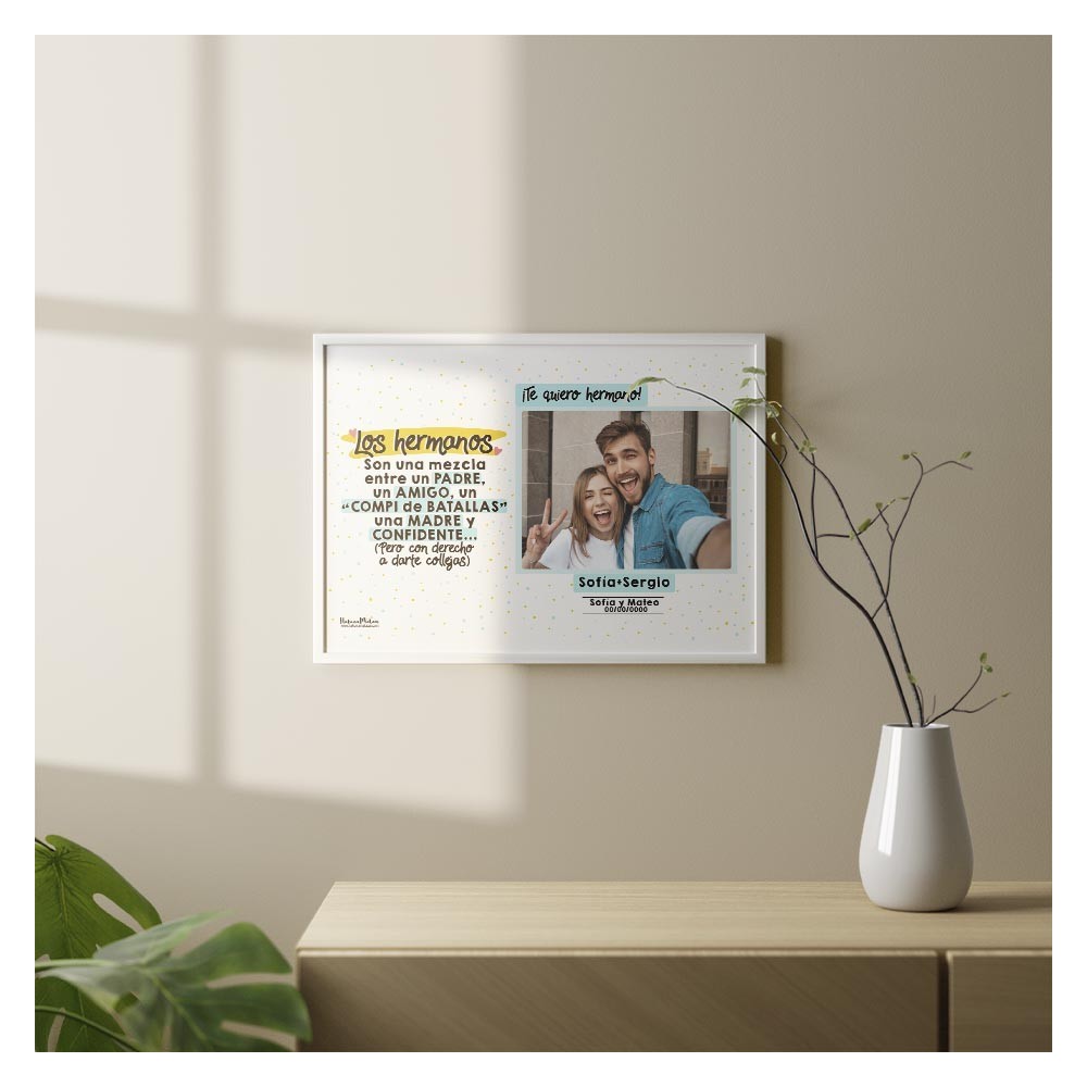 Lámina personalizada con foto - Los hermanos / hermanas son una mezcla