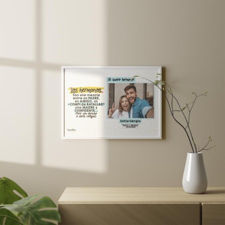 Lámina personalizada con foto - Los hermanos / hermanas son una mezcla Lámina personalizada con foto - Los hermanos / hermanas son una mezcla