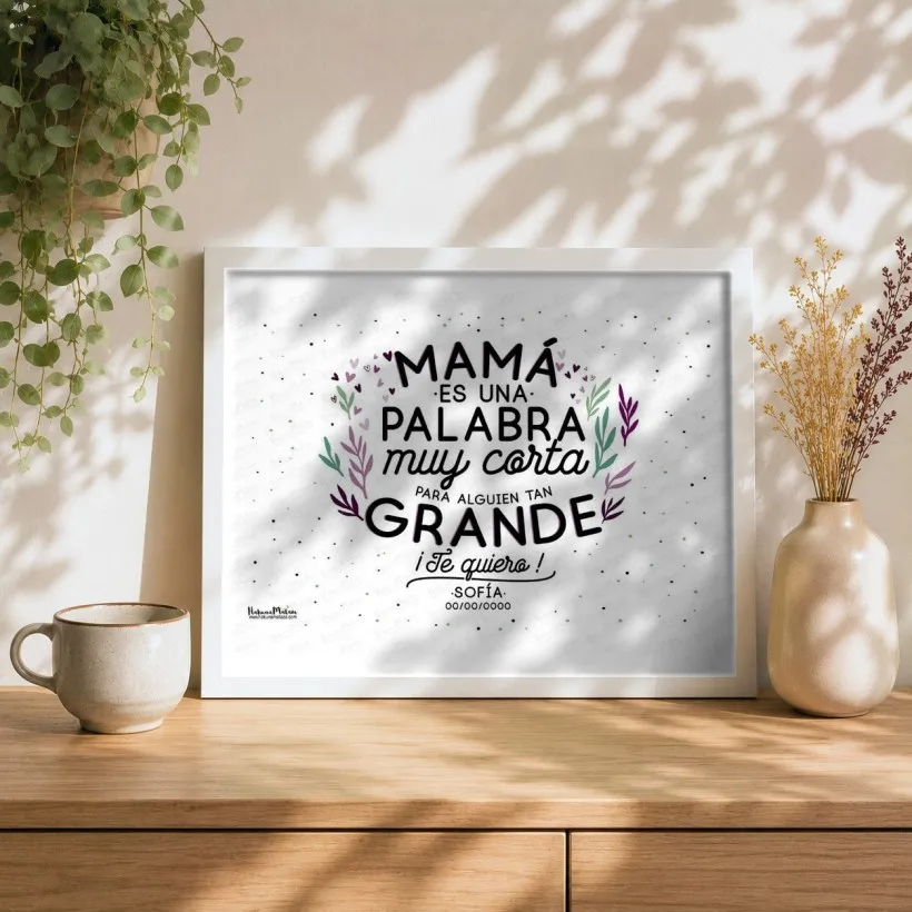 Lámina personalizada - Mamá es una palabra muy corta | Hakuna Mataza