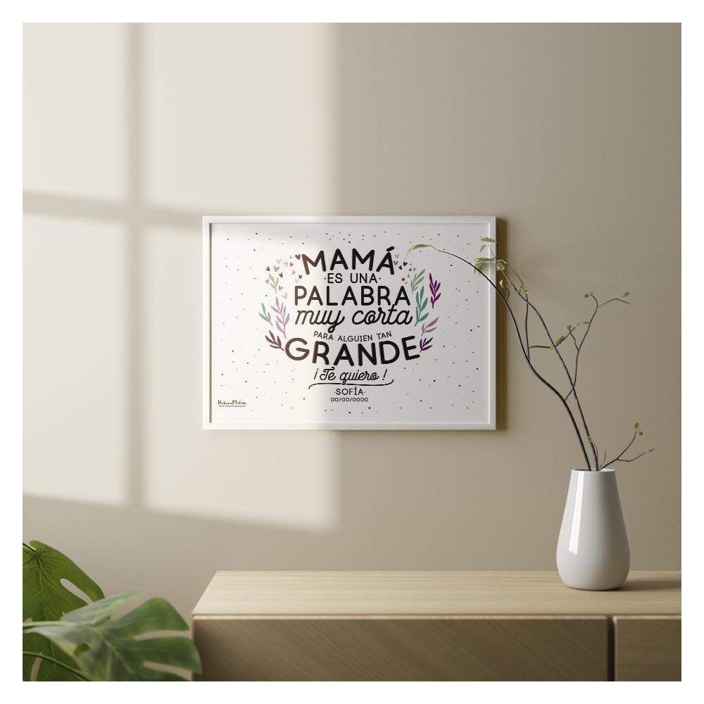Lámina personalizada - Mamá es una palabra muy corta
