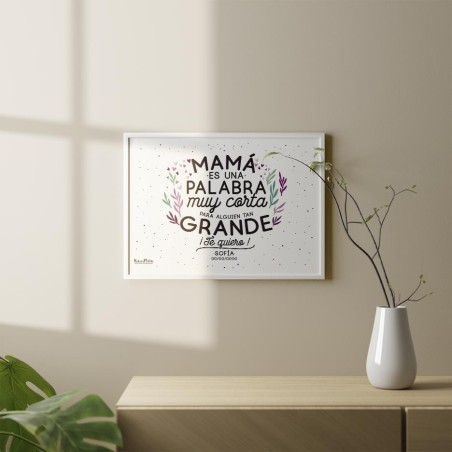 Lámina personalizada - Mamá es una palabra muy corta