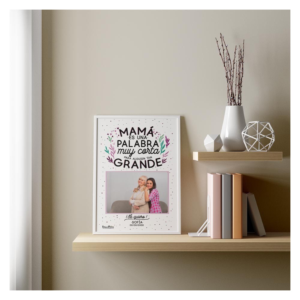 Lámina personalizada con foto - Mamá es una palabra muy corta