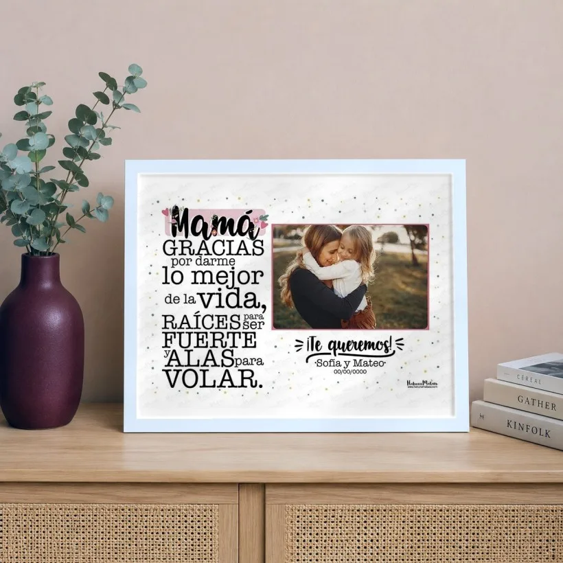 Lámina personalizada con foto - Mamá gracias por darme lo mejor | Hakuna Mataza