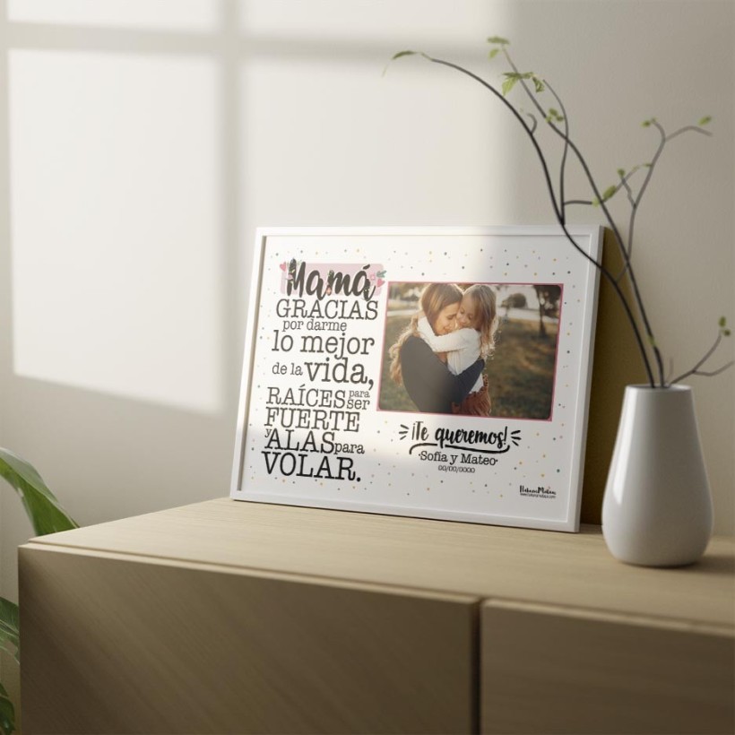 Lámina personalizada con foto - Mamá gracias por darme lo mejor Lámina personalizada con foto - Mamá gracias por darme lo mejor
