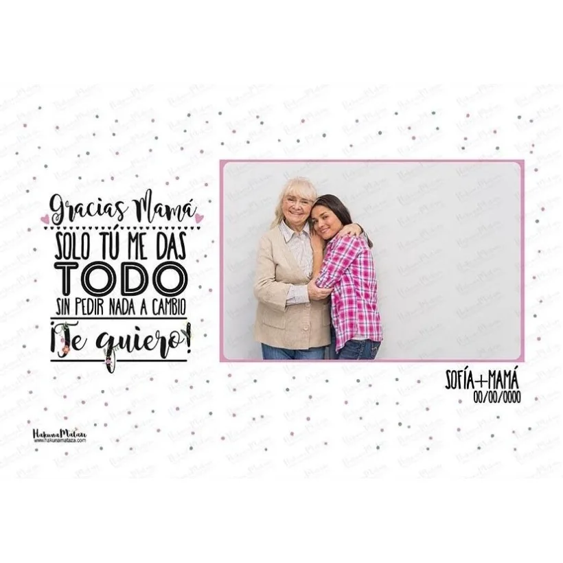 Lámina personalizada con foto - Gracias, solo tú me das todo · detalle 2