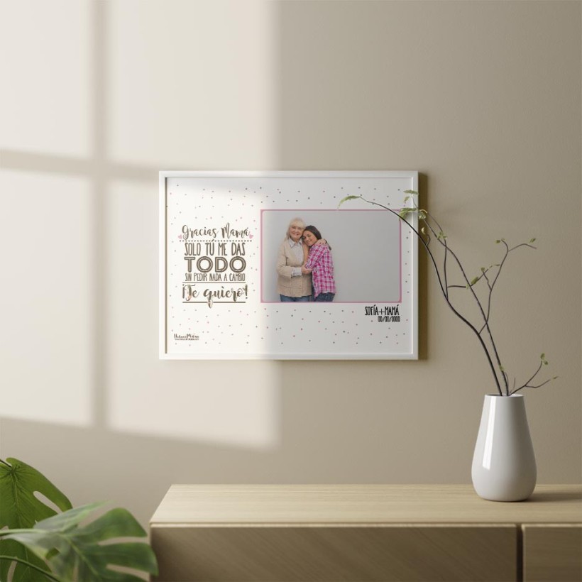 Lámina personalizada con foto - Gracias, solo tú me das todo Lámina personalizada con foto - Gracias, solo tú me das todo