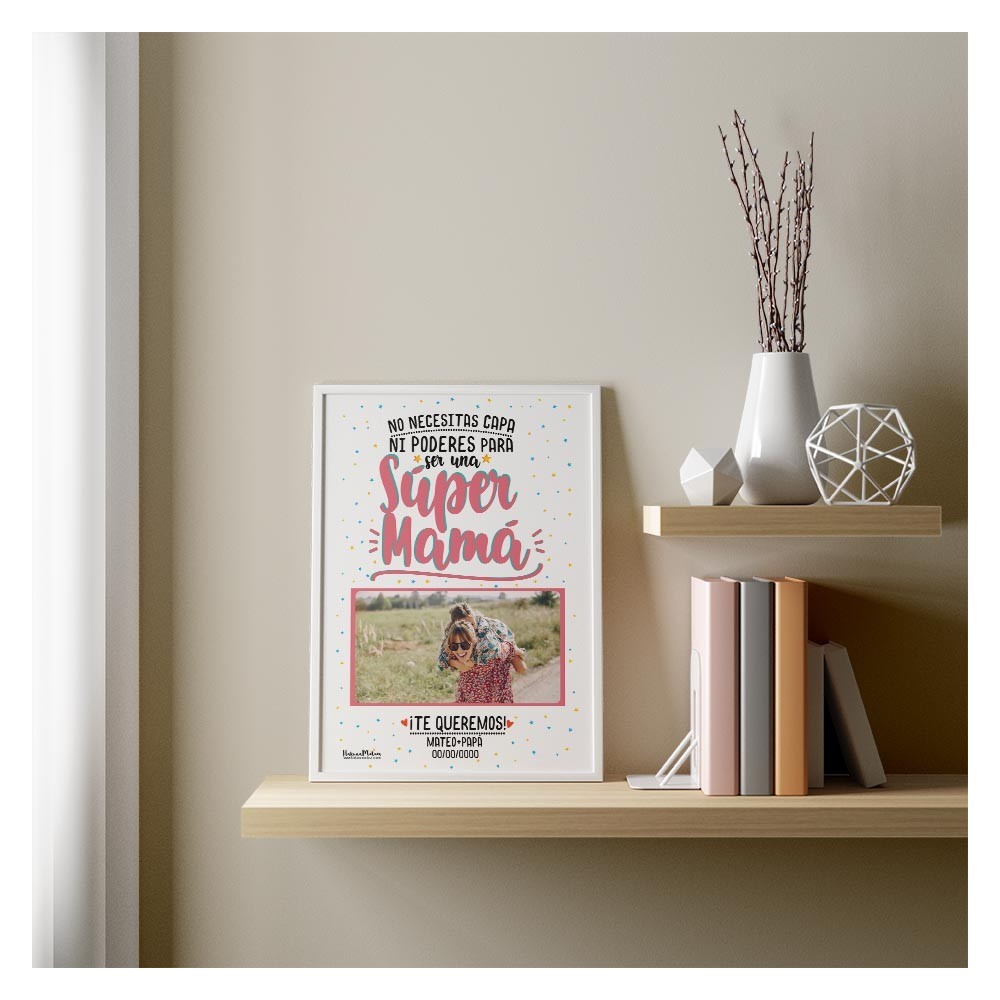 Lámina personalizada con foto - Súper Mamá