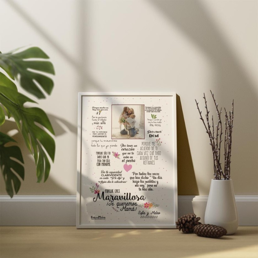 Lámina personalizada con foto - Eres maravillosa 2