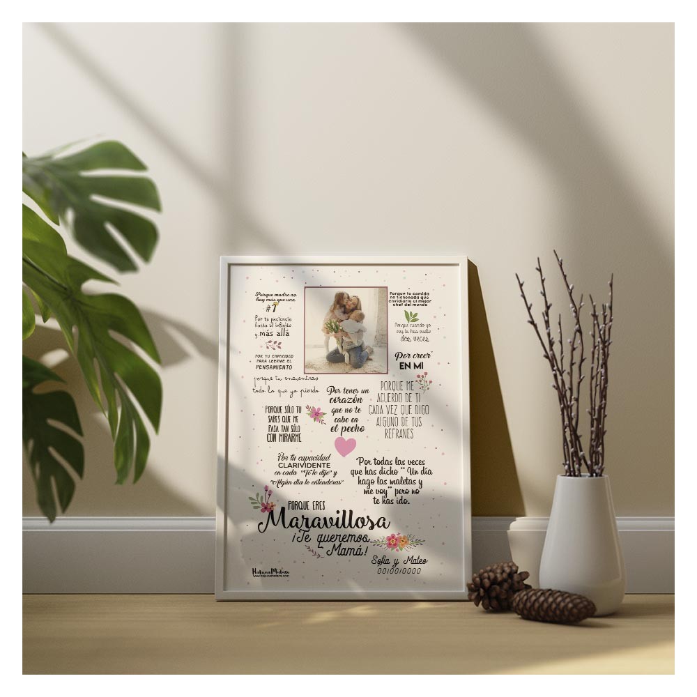 Lámina personalizada con foto - Eres maravillosa