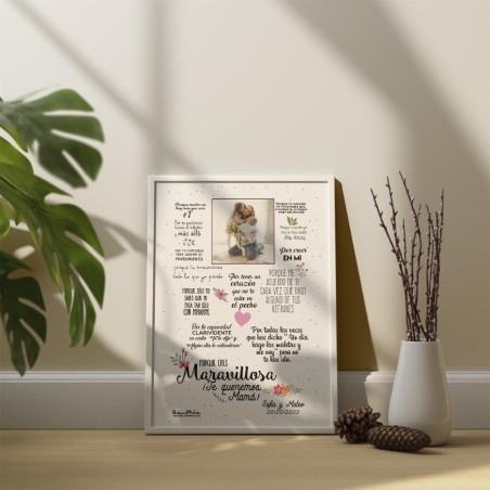 Lámina personalizada con foto - Eres maravillosa Lámina personalizada con foto - Eres maravillosa