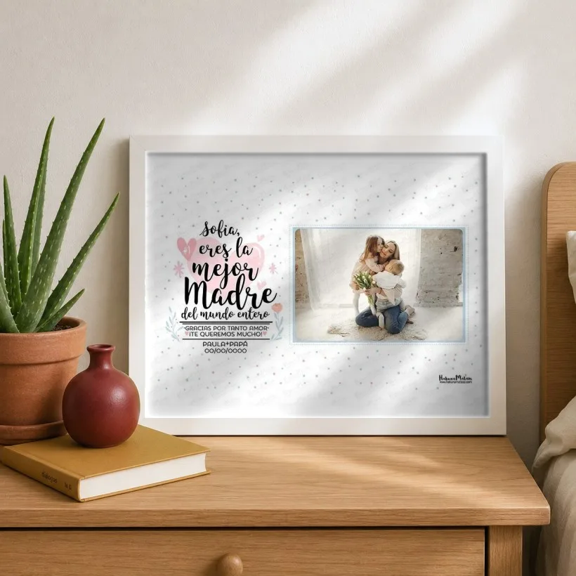 Lámina personalizada con foto - Eres la mejor madre del mundo entero | Hakuna Mataza
