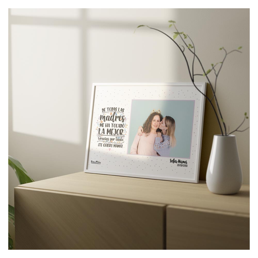 Lámina con foto personalizada para la mejor mamá del mundo