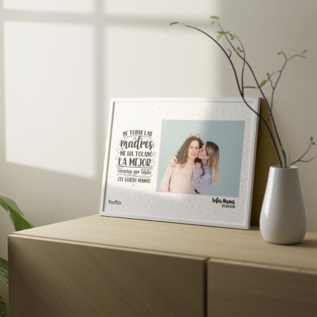 Lámina con foto personalizada para la mejor mamá del mundo