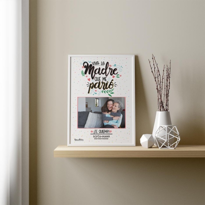 Lámina personalizada con foto - Viva la madre que me parió 2