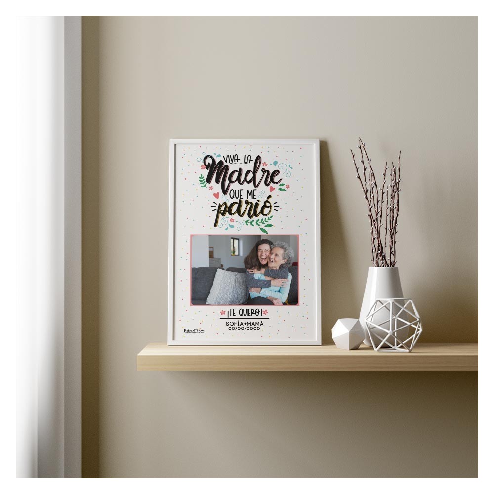 Lámina personalizada con foto - Viva la madre que me parió