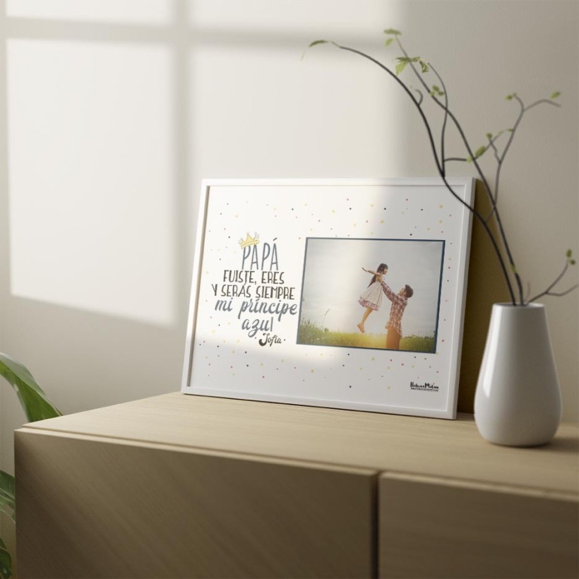 Lámina personalizada con foto - Papá eres mi príncipe azul Lámina personalizada con foto - Papá eres mi príncipe azul