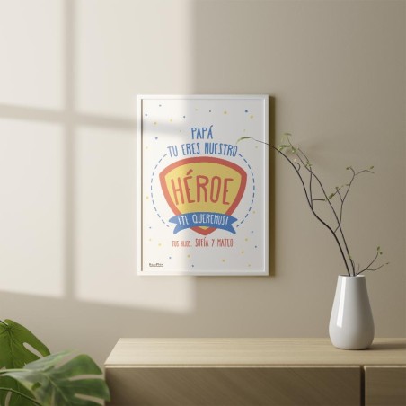 Lámina personalizada con foto para Papá, un homenaje colorido y alegre. Lámina personalizada con foto para Papá, un homenaje colorido y alegre.
