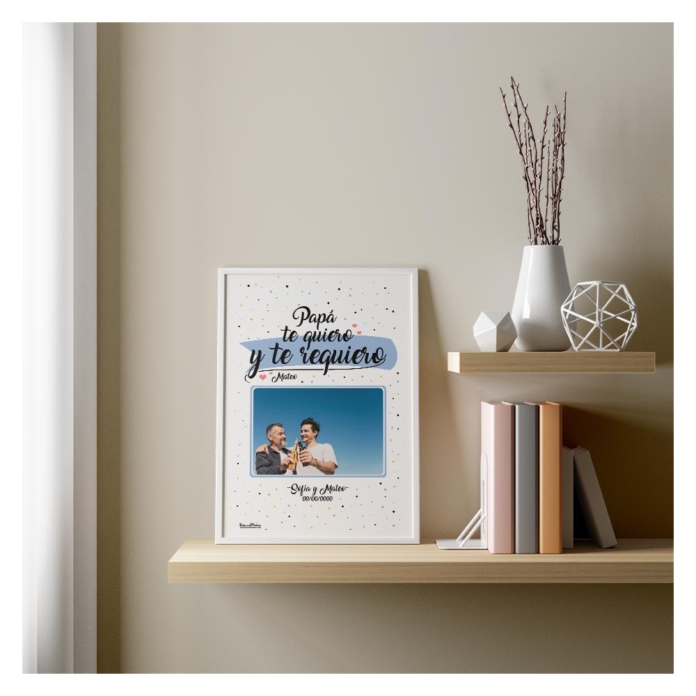 Lámina personalizada para papá, con un diseño único y lleno de cariño.