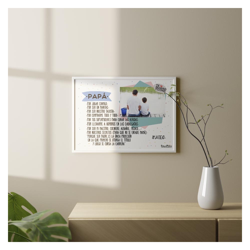 Lámina personalizada con foto - Te quiero porque...