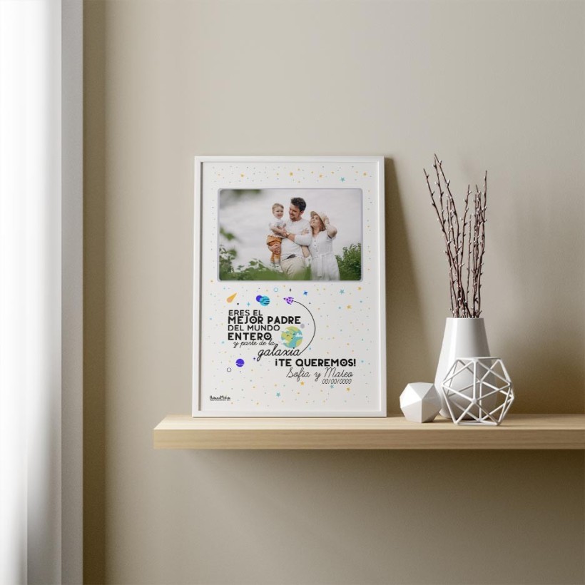 Lámina personalizada con foto - El mejor del mundo entero Lámina personalizada con foto - El mejor del mundo entero